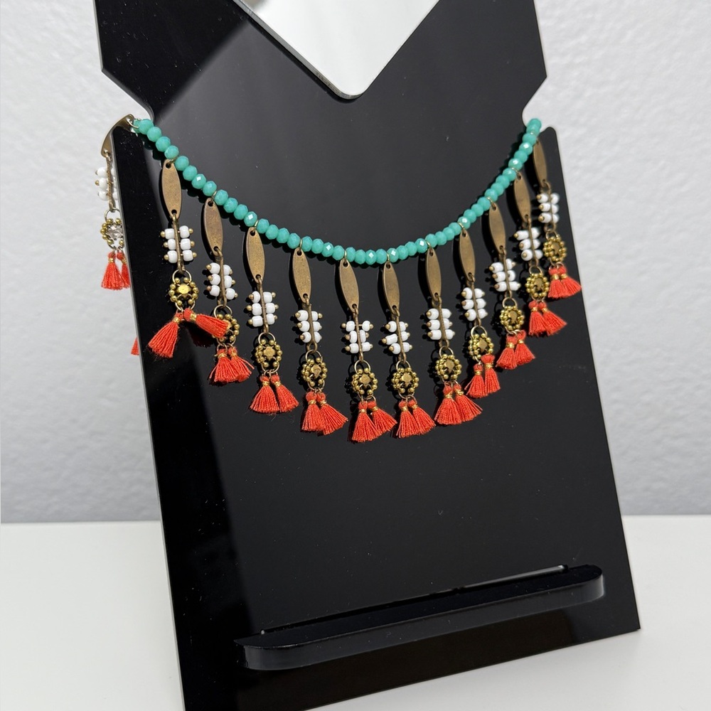 Anthropologie Embellished & Mini Tassels Necklace